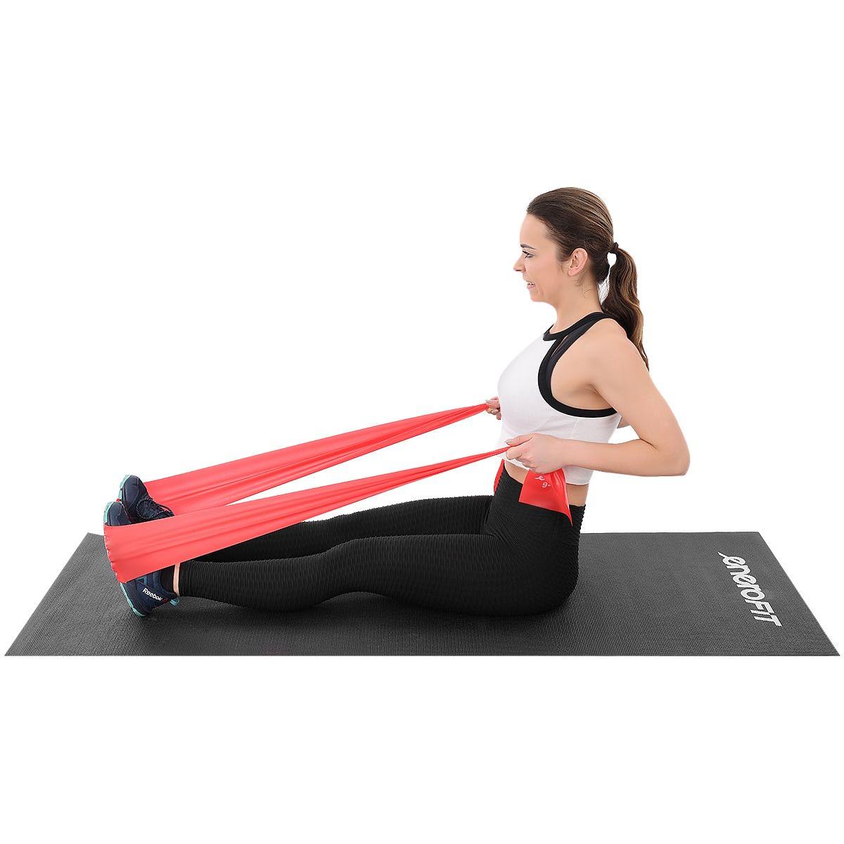 TAŚMA TRENINGOWA DO ĆWICZEŃ PILATES 2000x150x0,550MM 15-25KG NIEBIESKA - obrazek 7