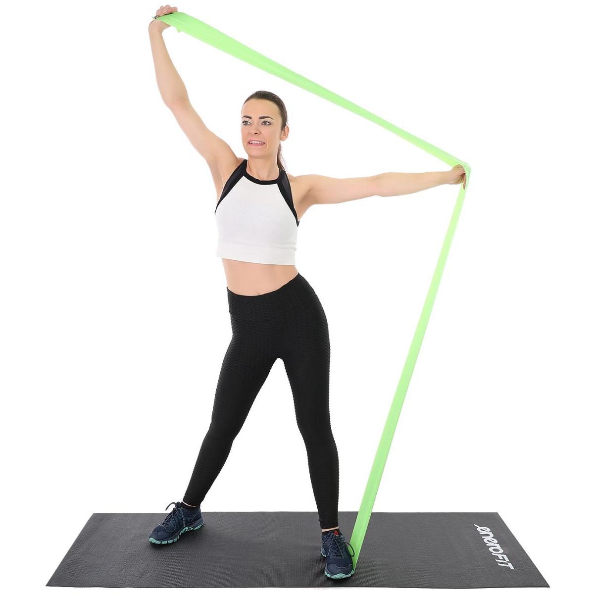 TAŚMA TRENINGOWA DO ĆWICZEŃ PILATES 2000x150x0,550MM 15-25KG NIEBIESKA - obrazek 9