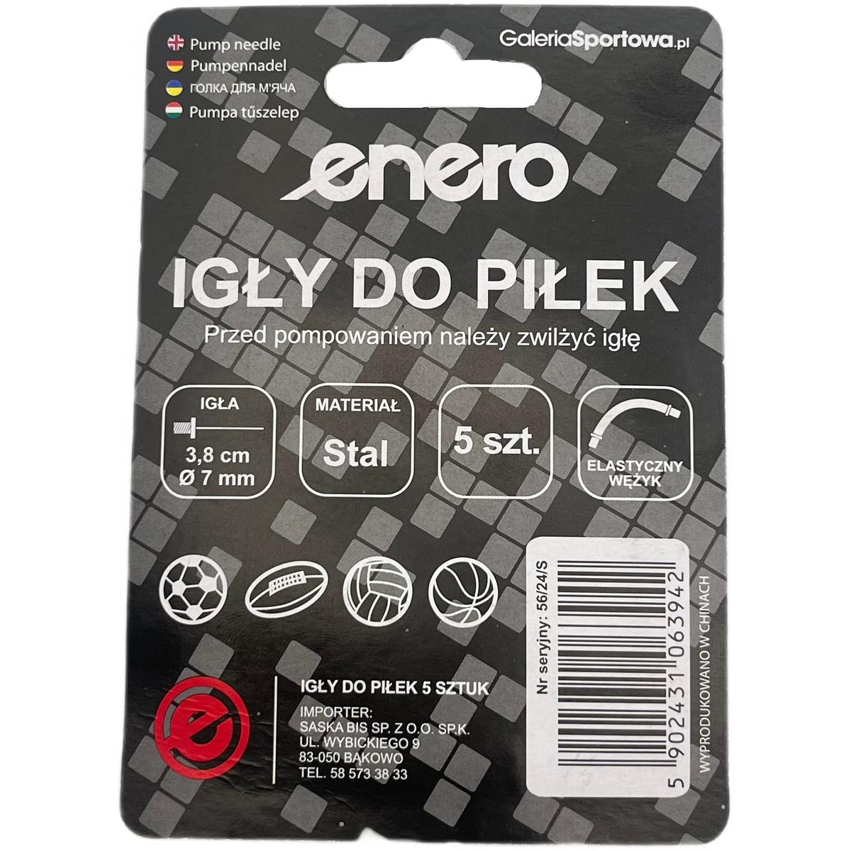 ZESTAW IGIEŁ 5SZT Z WĘŻYKIEM DO POMPKI PIŁKI ENERO - obrazek 7