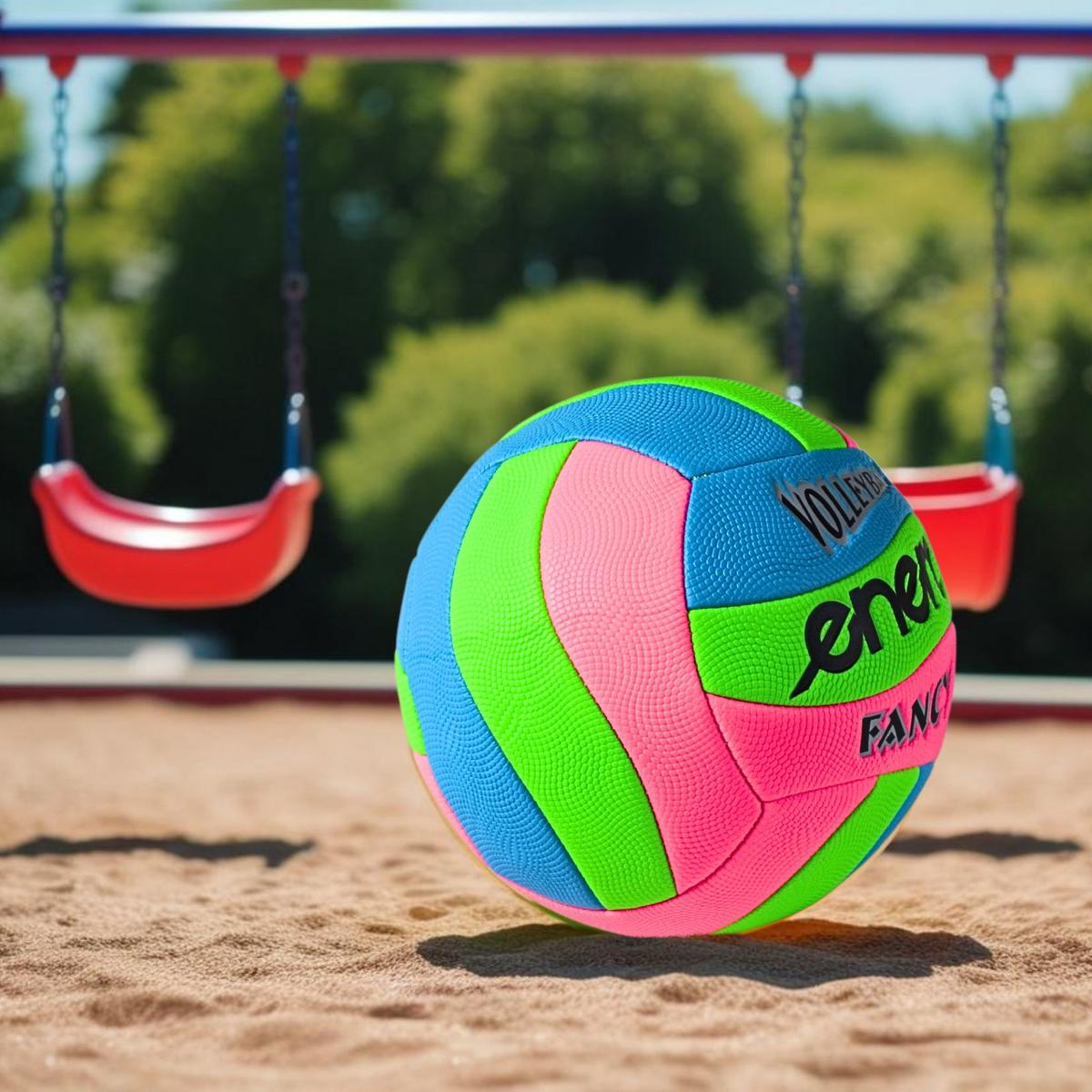 PIŁKA SIATKOWA PLAŻOWA FANCY ENERO RÓŻOWY NIEBIESKI ZIELONY - obrazek 6