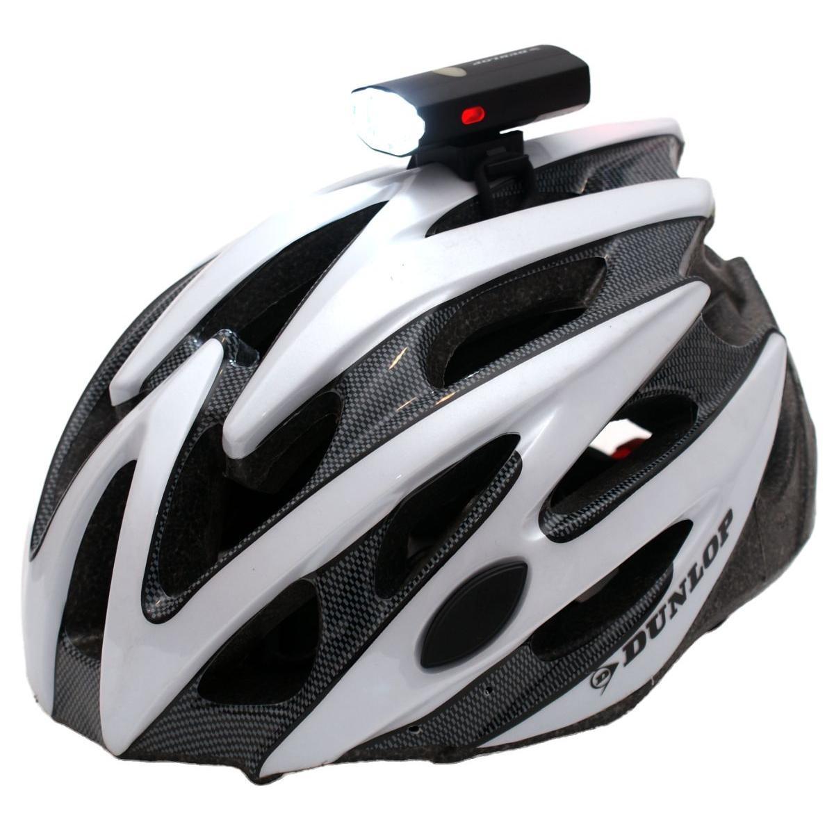 LAMPA ROWEROWA 2W1 ŁADOWANIE usb, UCHWYT DO MOCOWANIA NA KASKU DUNLOP - obrazek 5