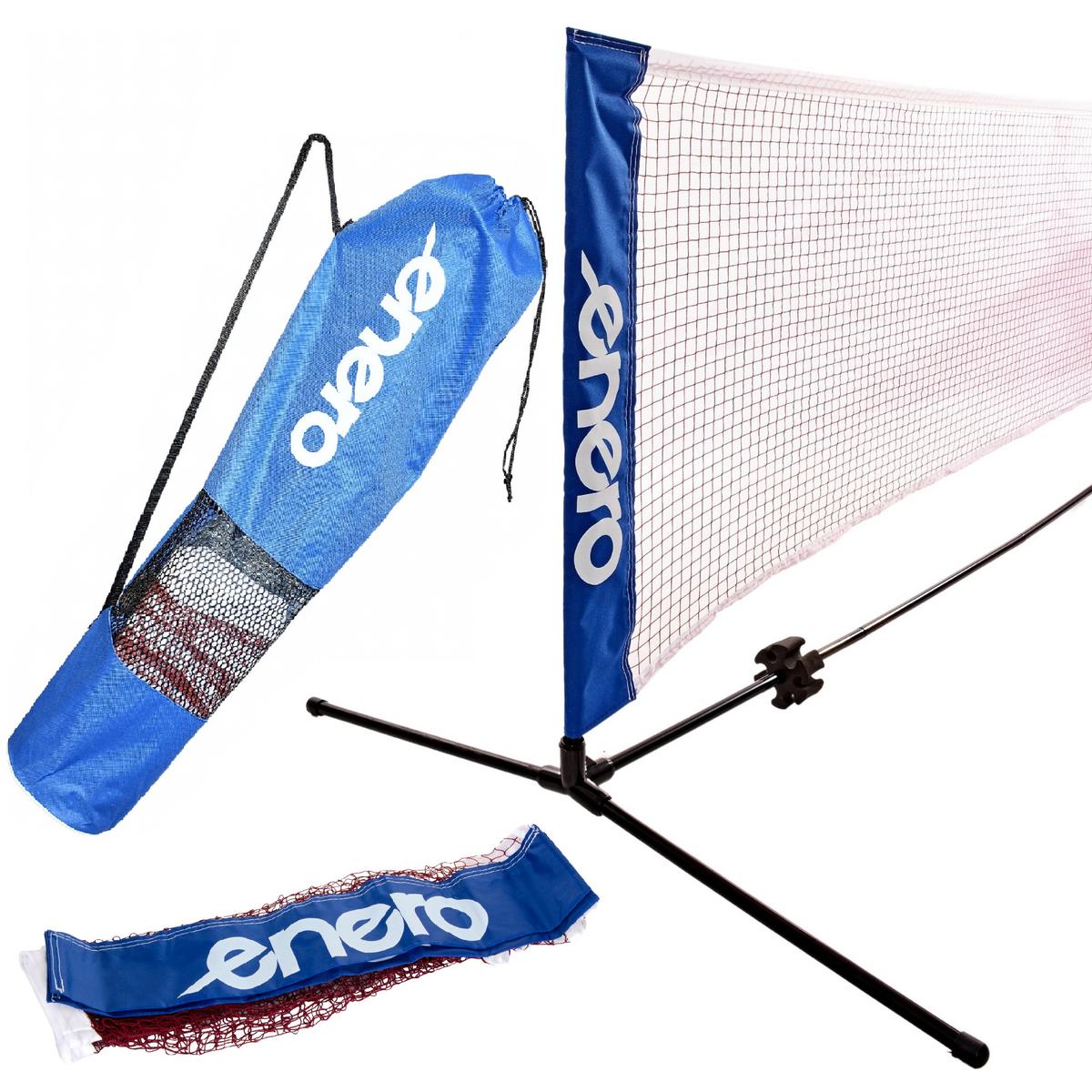 SIATKA ZE SŁUPKAMI ENERO 310X73CM 2W1 DO TENISA ZIEMNEGO, SIATKONOGI