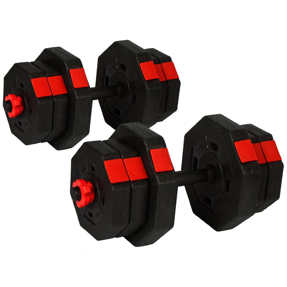 REGULOWANE HANTLE TRENINGOWE 2x10KG Z FUNKCJĄ SZTANGI ENERO FIT - obrazek 3