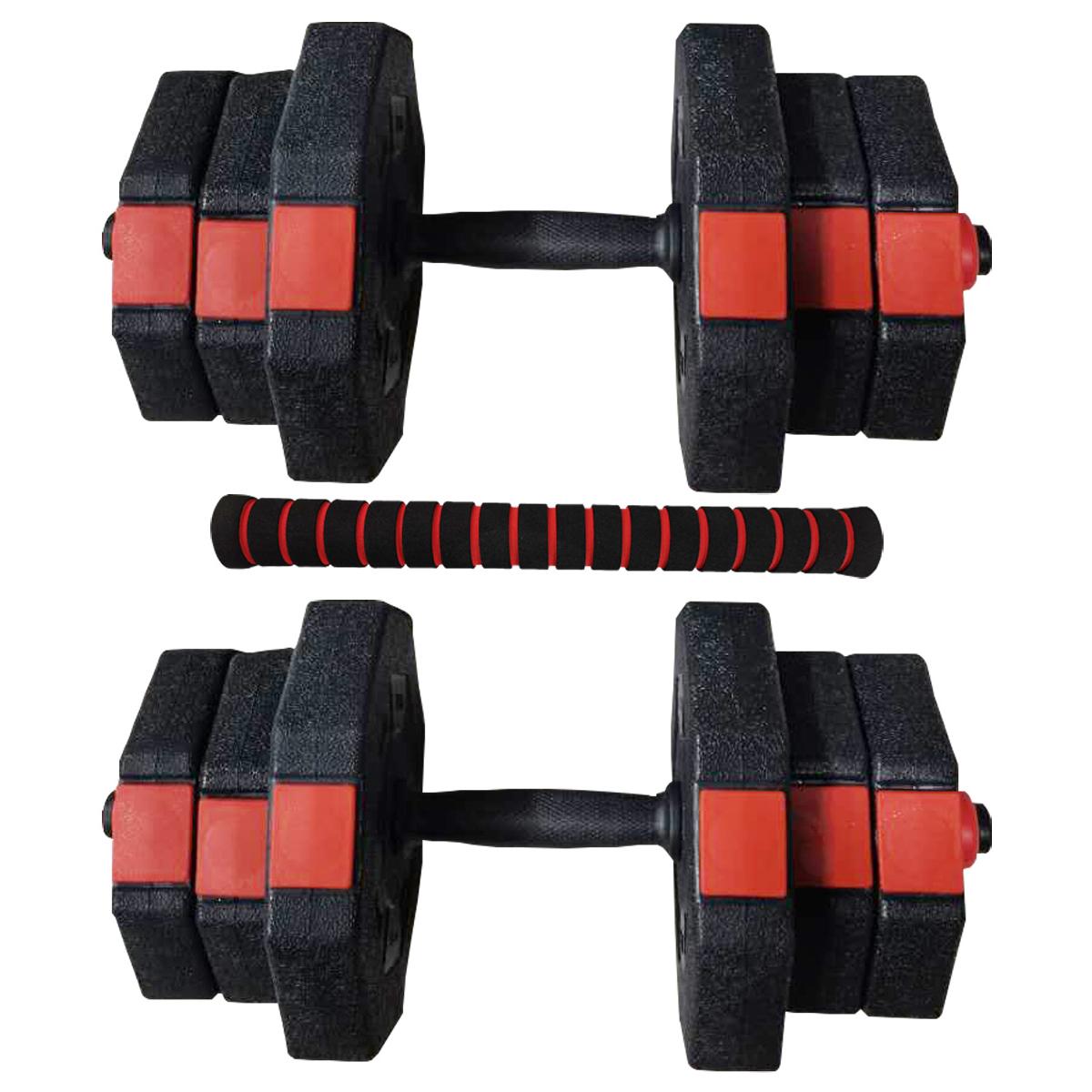 REGULOWANE HANTLE TRENINGOWE 2x10KG Z FUNKCJĄ SZTANGI ENERO FIT - obrazek 5