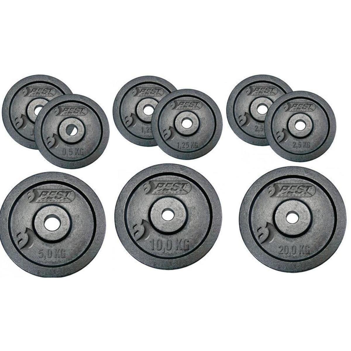 OBCIĄŻENIE ŻELIWNE CZARNE 2x2,5 KG BEST SPORTING fi 30MM - obrazek 2