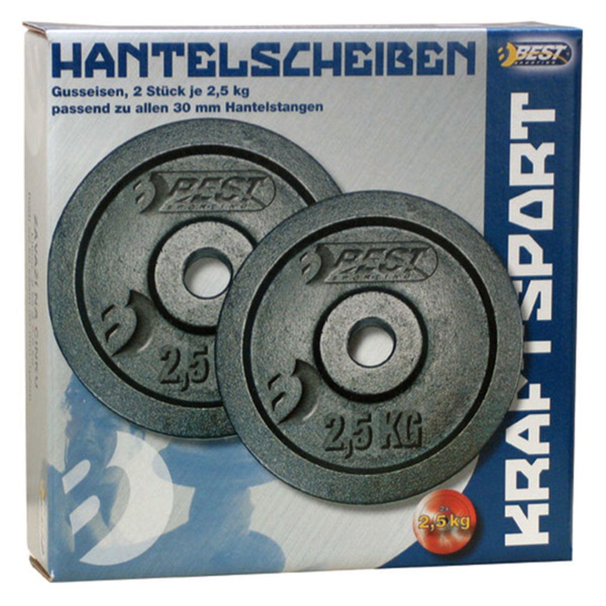 OBCIĄŻENIE ŻELIWNE CZARNE 2x2,5 KG BEST SPORTING fi 30MM - obrazek 3