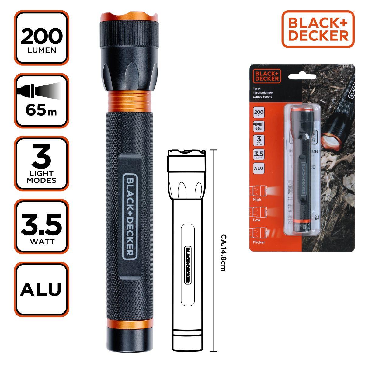 LATARKA TAKTYCZNA ALUMINIOWA 3,5W 200LUMENÓW BLACK + DECKER - obrazek 6