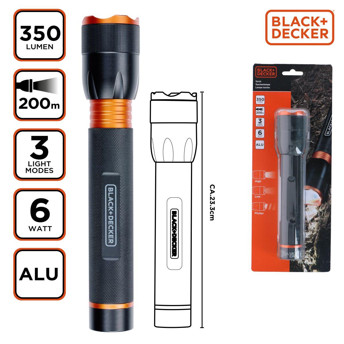 LATARKA TAKTYCZNA ALUMINIOWA 6W 350LUMENÓW BLACK + DECKER - obrazek 6