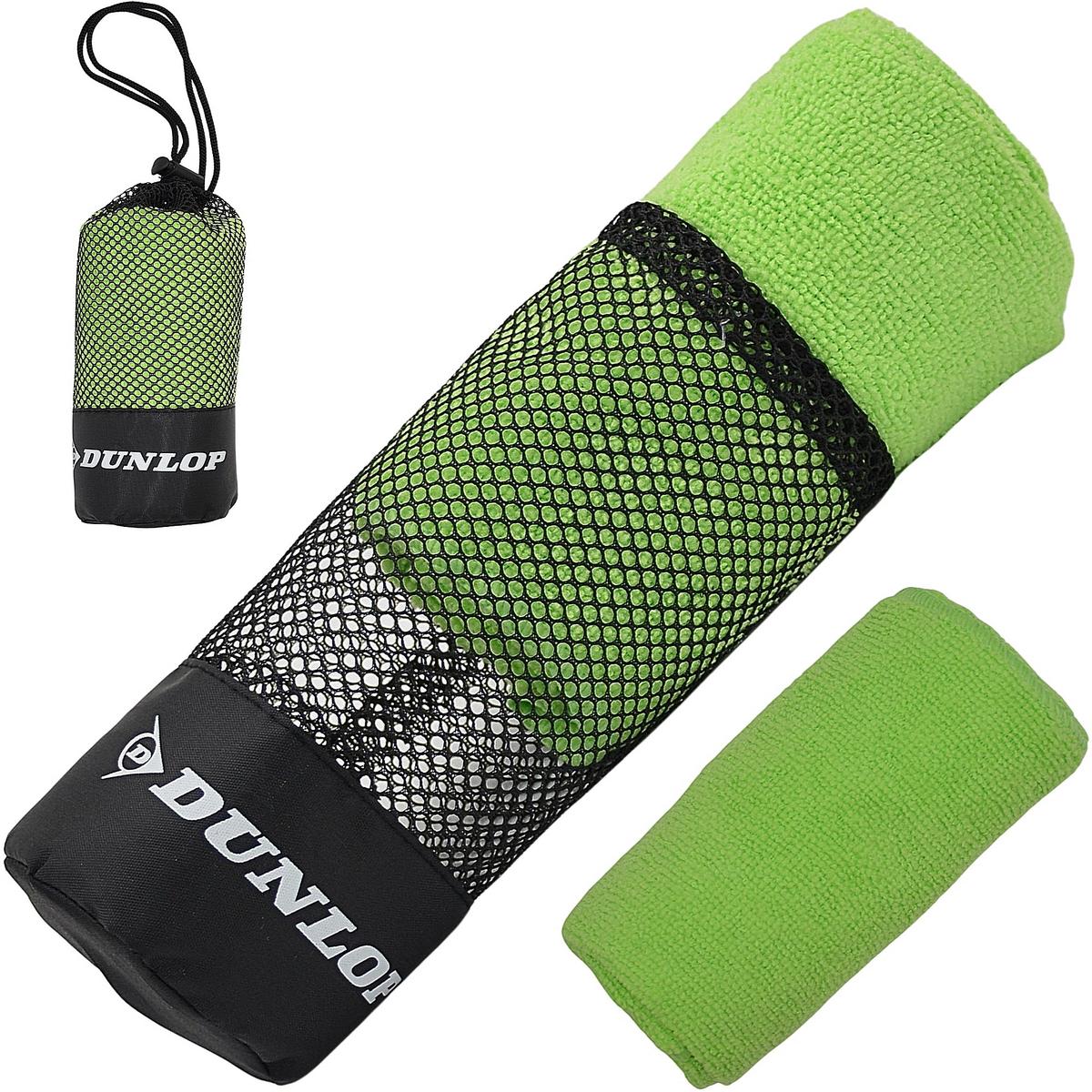 RĘCZNIK SZYBKOSCHNĄCY Z WORKIEM DO PRZECHOWYWANIA SPORTOWY 80X40CM DUNLOP ZIELONY - obrazek 2