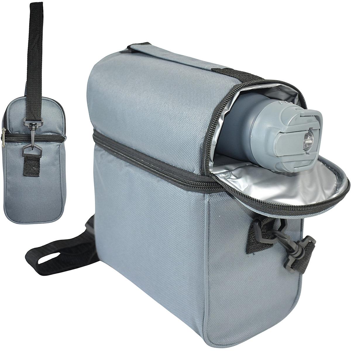 LUNCHBOX TORBA TERMICZNA Z BUTELKĄ i 2 POJEMNIKAMI REDCLIFFS SZARY - obrazek 2