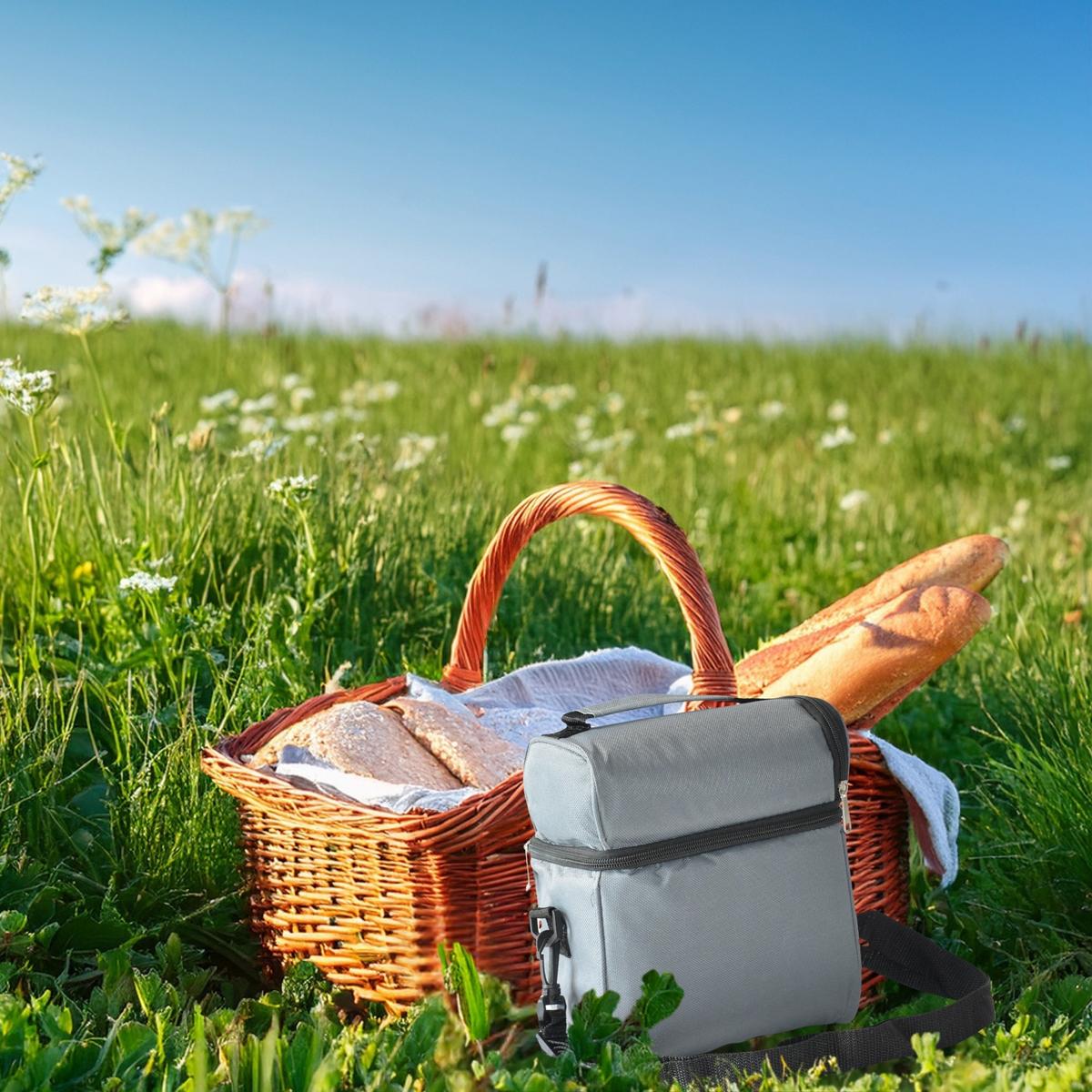 LUNCHBOX TORBA TERMICZNA Z BUTELKĄ i 2 POJEMNIKAMI REDCLIFFS SZARY - obrazek 6